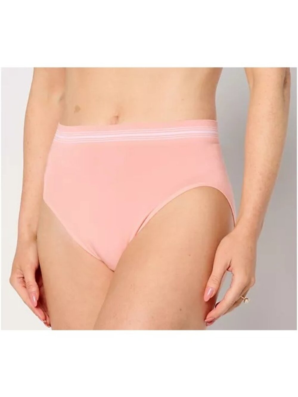 Breezies Comfort Breeze Seamless Hi-Cut Panty 3PK Coral Pack 1X A632108 NWT New